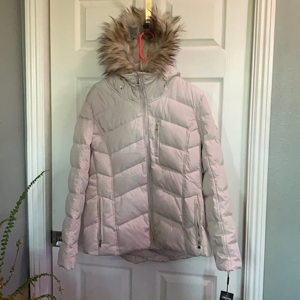 Calvin Klein Puffer Jacket with Faux Fur Hood
